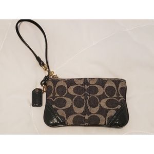 Coach denim wristlet
